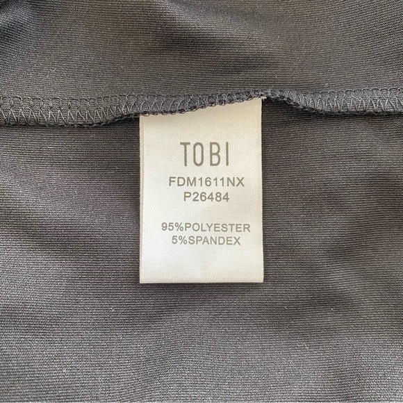 NWT Tobi Asymmetrical Neck Cut Out Long Sleeve Bodycon Maxi Dress Black Small - Picture 12 of 14